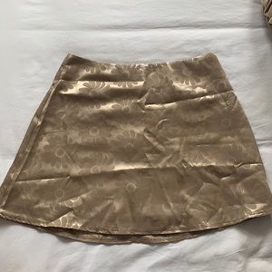 champagne floral mini skirt